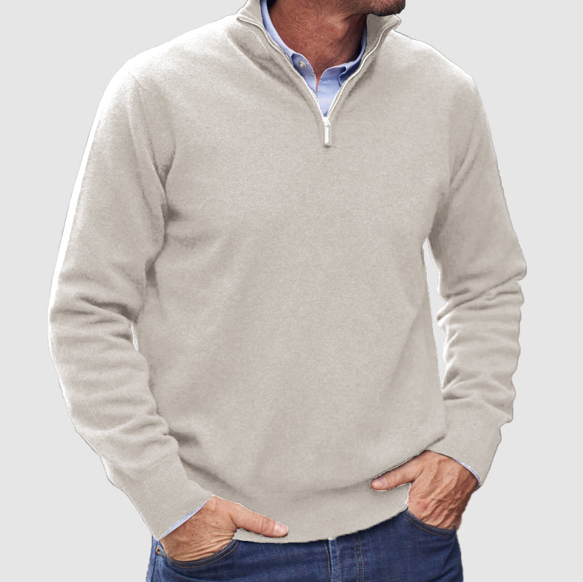 🎈Hot Sale⏰Men's Cashmere Zipper Basic Sweater