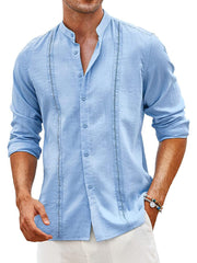 Embroidered Guayabera Linen Shirt