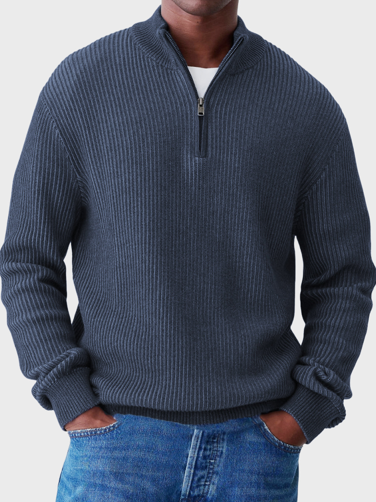 Men's Casual Half-zip Stand-up Collar Sweater