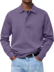 Men's Comfortable Everyday Lapel Button-down Casual Long-sleeved Polo Shirt