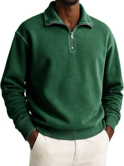 Men's Stylish Casual Retro Half-zip Stand-up Collar Loose-fitting Multicolor Long-sleeved Stand-up Collar Sweatshirt