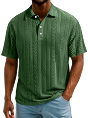 Men's Daily Simple Texture Lapel Button Casual Short-sleeved Polo Shirt