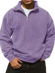  Men's Fashionable Casual Retro Vintage Vintage Semi-zipper Comfortable Long-sleeved Sweater