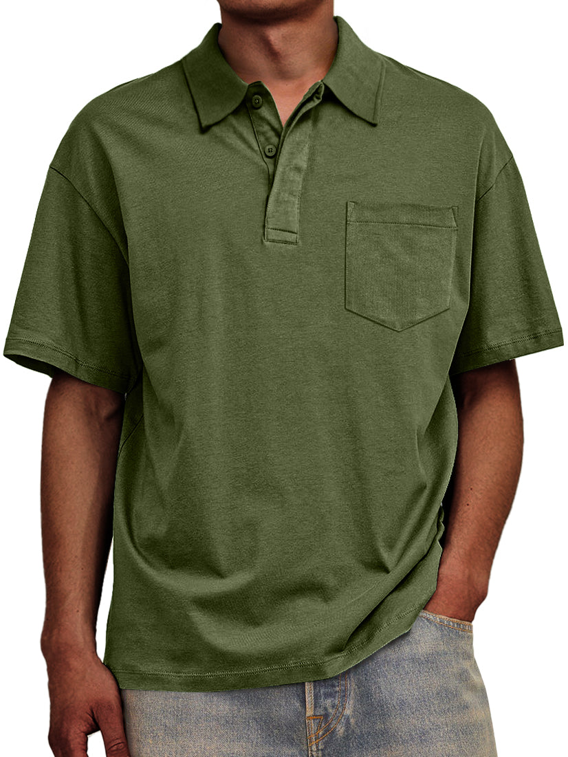 Men's Daily Casual Lapel Pocket Comfort Short Sleeve POLO Shirt