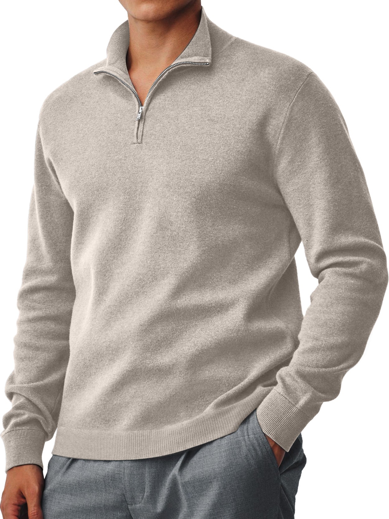 Men's Everyday Collar Zipper Comfort Knit Sweater