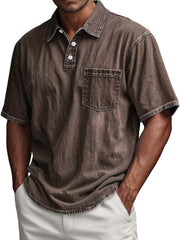 Men's Retro Everyday Casual Pocket Lapel Short-sleeved Polo Shirt