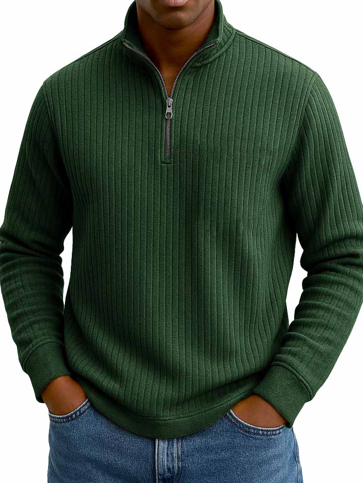 Men's Stylish Casual Stand-up Collar Long-sleeved Half-zip Sweatshirt