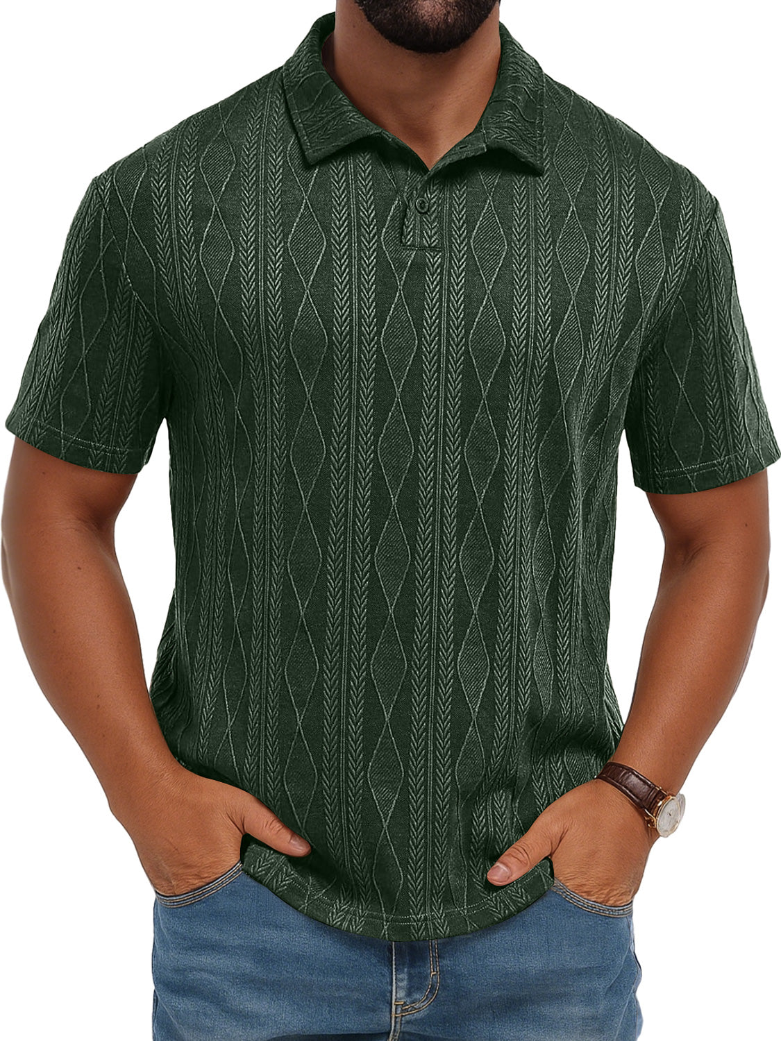 Men's Daily Simple Texture Casual Solid Color Short-sleeved Polo Shirt