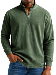 Men's Stylish Casual Vintage Distressed Half-zip Sweatshirt