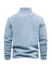 Men's Fashion Polar Fleece Stand Collar Zipper Casual Sweatshirt