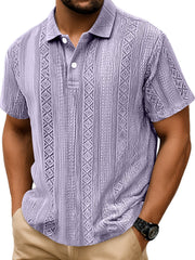 Men's Daily Simple Texture Lapel Button Comfortable Short-sleeved Polo Shirt