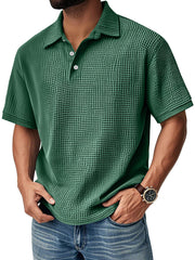 Men's Daily Casual Waffle Comfort Short Sleeve POLO Shirt