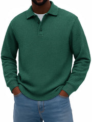 Men's Stylish Casual Corduroy Lapel Long-sleeved Polo Shirt 