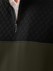 Men's Fashionable Color Block Half Zip Outdoor Casual Sweatshirt