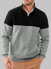 Men's Fashionable Color Block Half Zip Outdoor Casual Sweatshirt