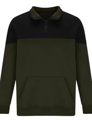 Men's Fashionable Color Block Half Zip Outdoor Casual Sweatshirt