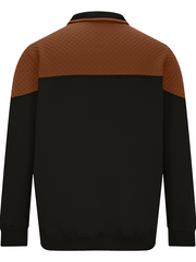Men's Fashionable Color Block Half Zip Outdoor Casual Sweatshirt