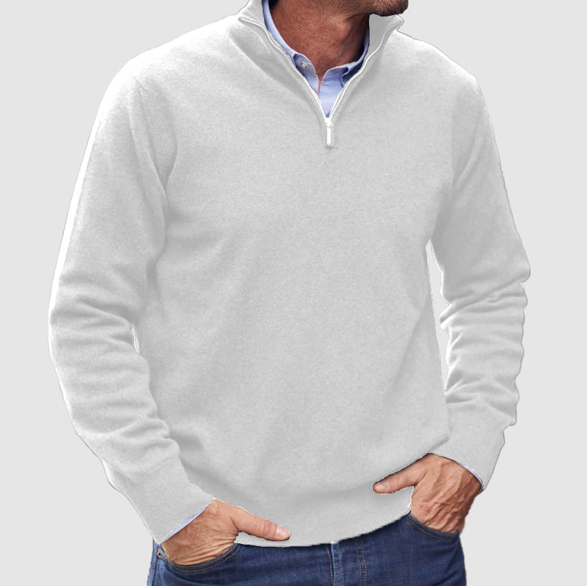 🎈Hot Sale⏰Men's Cashmere Zipper Basic Sweater