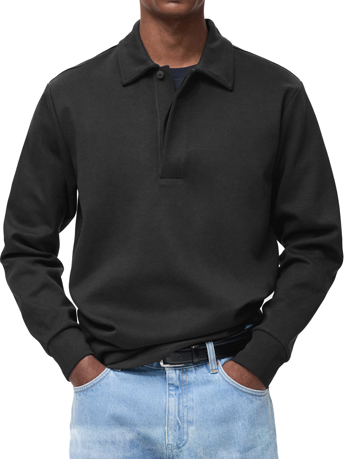 Men's Comfortable Everyday Lapel Button-down Casual Long-sleeved Polo Shirt