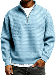 Men's Simple Quilted Quarter Zip Everyday Pullover