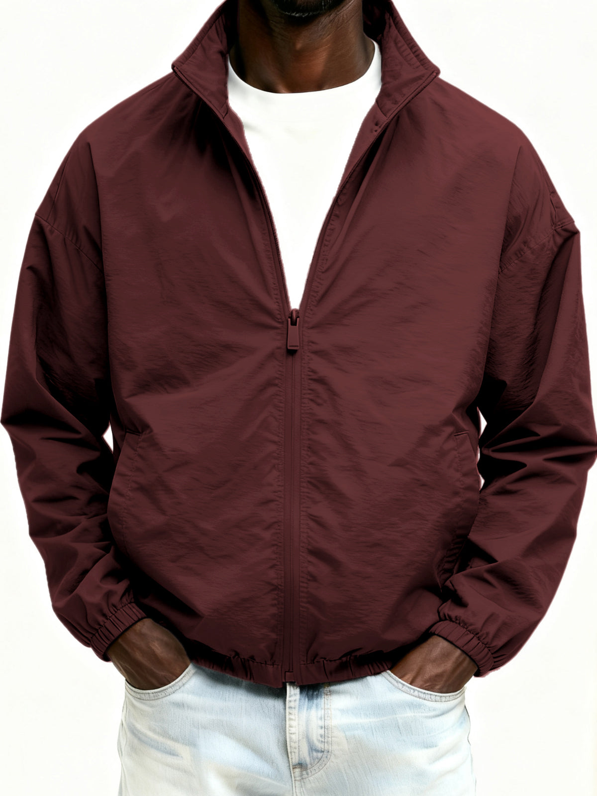 Outdoor Solid Color Zipper Jacket