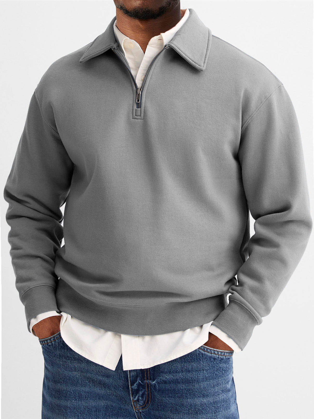 Men's Quarter Zip Lapel Casual And Comfortable Everyday Sweatshirt