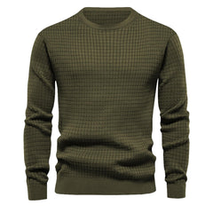 Men's Waffle Long Sleeve Casual Knitted Tops For Men