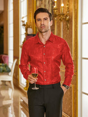 Floral Printed Long Sleeve Dress Shirt