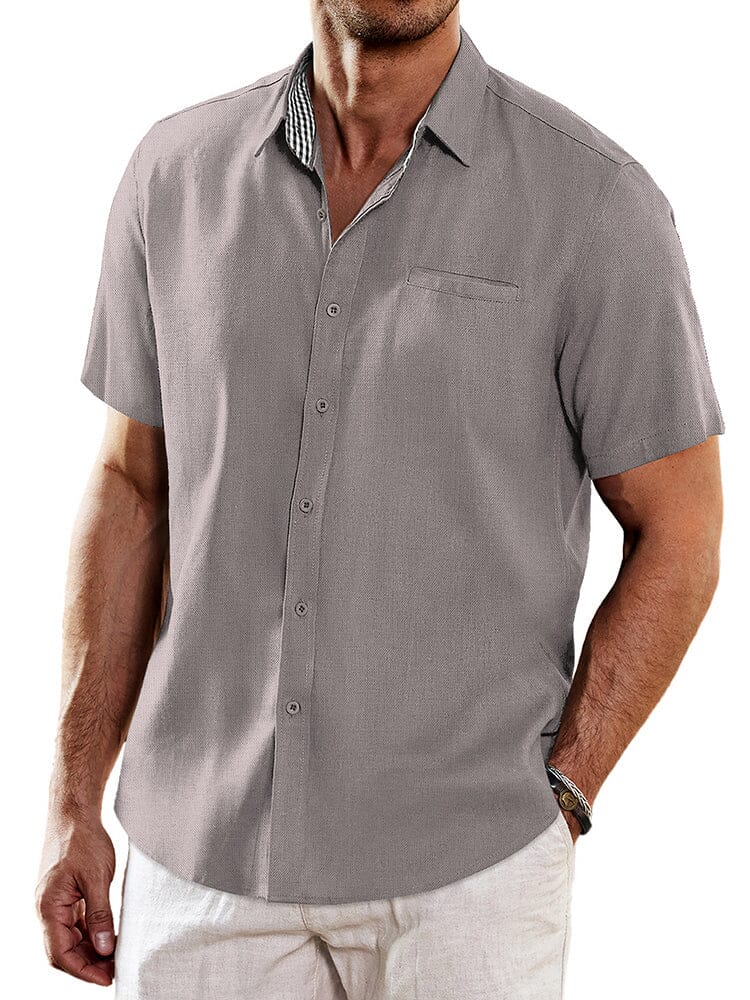 Casual Unique Collar Cotton Linen Shirt