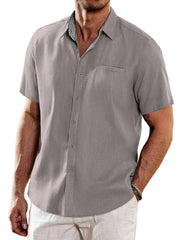Casual Unique Collar Cotton Linen Shirt