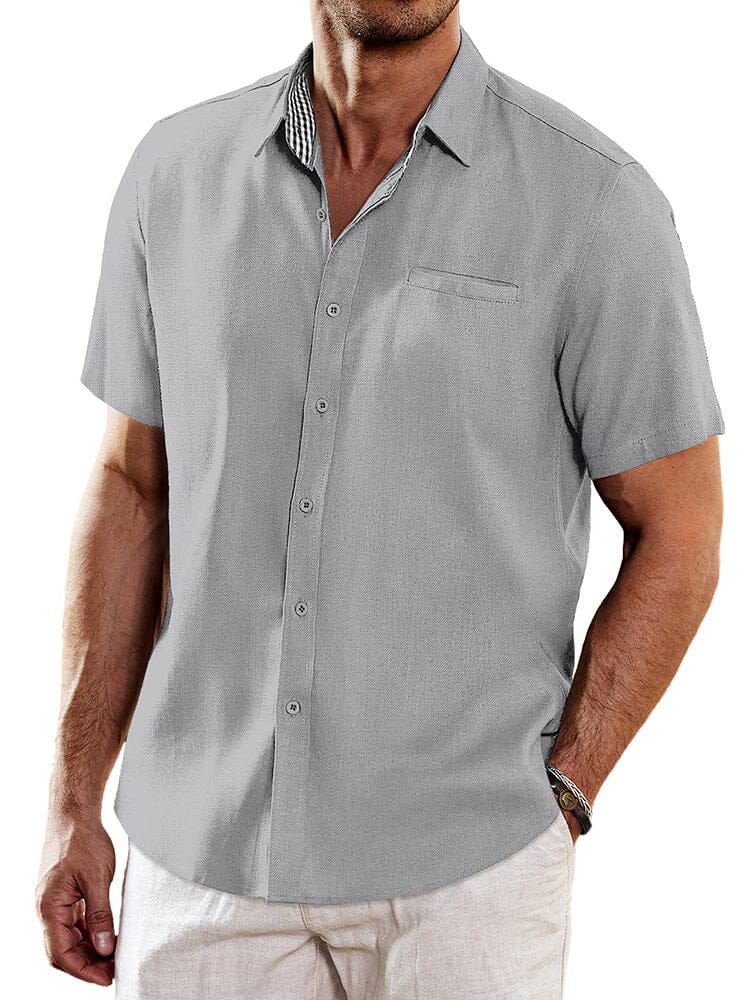 Casual Unique Collar Cotton Linen Shirt