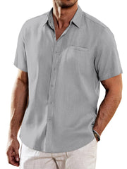 Casual Unique Collar Cotton Linen Shirt