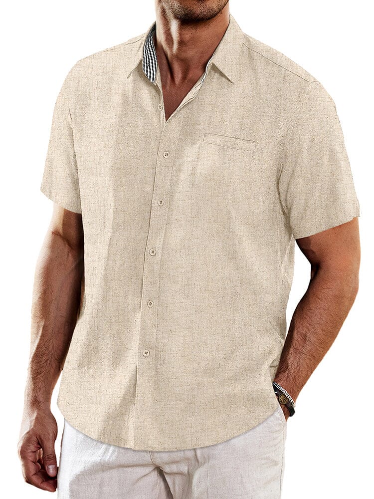 Casual Unique Collar Cotton Linen Shirt