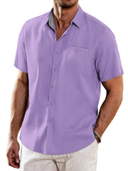 Casual Unique Collar Cotton Linen Shirt