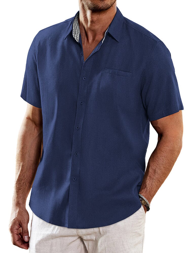 Casual Unique Collar Cotton Linen Shirt