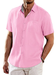 Casual Unique Collar Cotton Linen Shirt