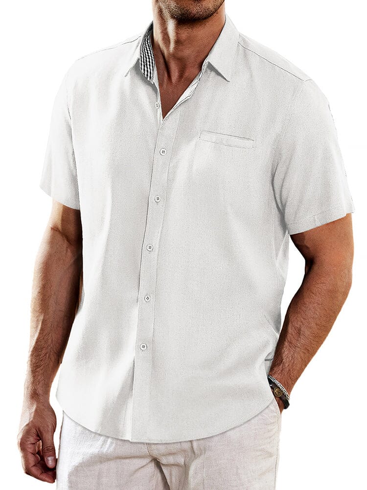 Casual Unique Collar Cotton Linen Shirt