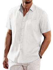 Casual Unique Collar Cotton Linen Shirt