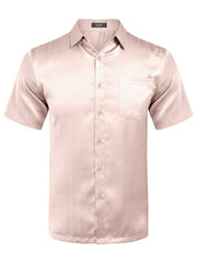Casual Silk Satin Short Sleeve Shirt