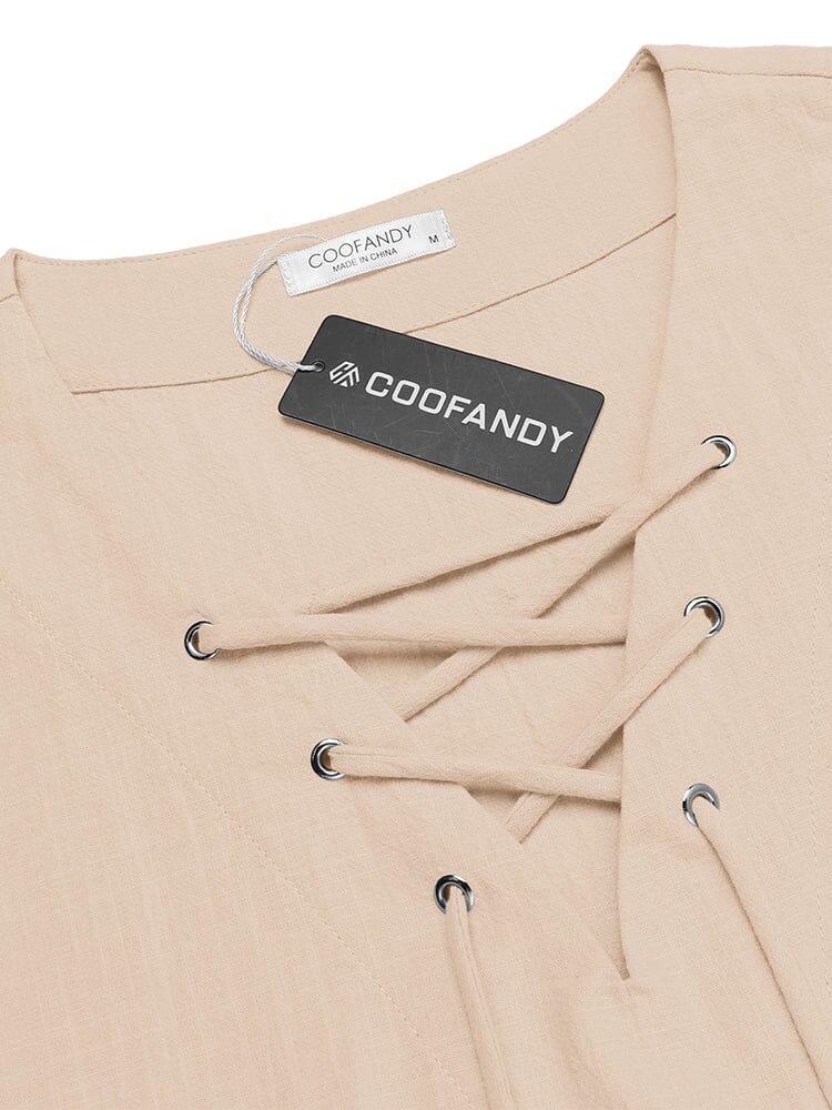Casual Breathable Lace Up Shirt