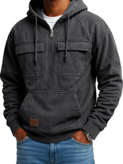 Men's Vintage Workwear Zip Hooded Sweatshirt