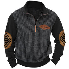 Yellowstone Men's Henley Elbow Patch Color Block Western Sweatshirt