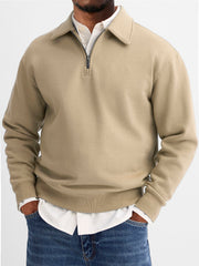 Men's Quarter Zip Lapel Casual And Comfortable Everyday Sweatshirt