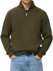 Men's Stylish And Comfortable Half-zip Stand-up Collar Casual Long-sleeved Polo Shirt