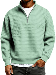 Men's Simple Quilted Quarter Zip Everyday Pullover