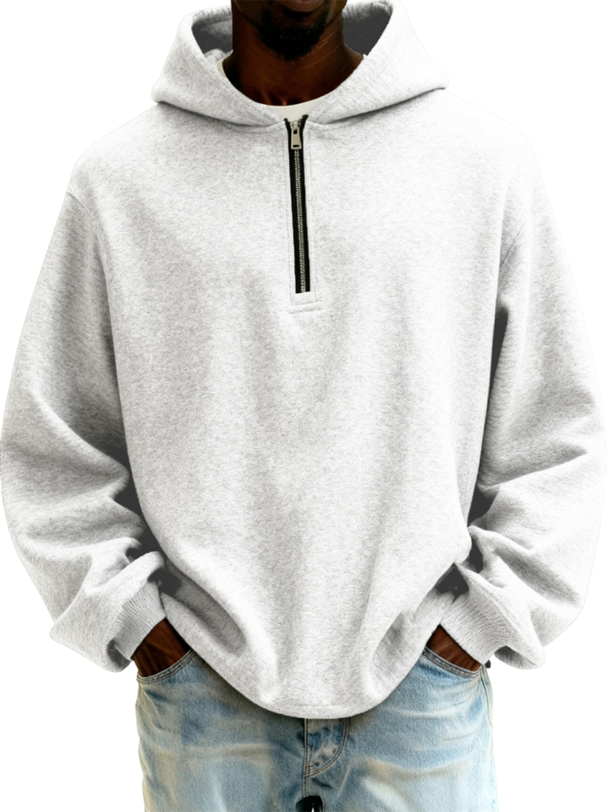Men's Half-zip Pullover Hooded Sweatshirt