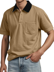 Men's Contrasting Detroit Lapel Workwear Polo