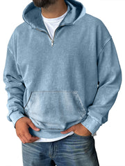 Men's Casual Zipper Pocket Hooded Sweatshirt