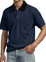 Men's Contrasting Detroit Lapel Workwear Polo