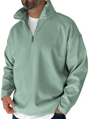 Men's Simple Fleece Half-zip Basic Pullover Sweatshirt